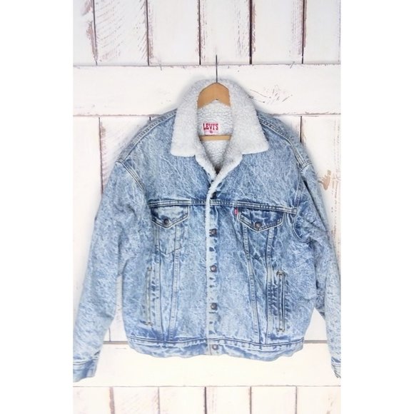 Vintage Levis denim trucker red tab acid wash jean jacket - Picture 2 of 5